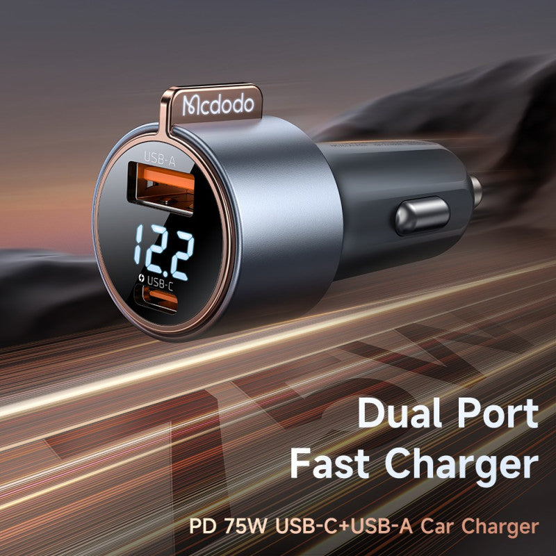 Chargeur de Voiture Double USB avec Affichage Numérique