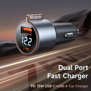 Chargeur de Voiture Double USB avec Affichage Numérique